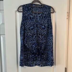 Blue Leopard Print Sleeveless Top